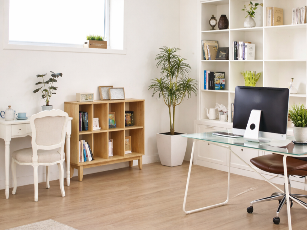 Eritellimusel kodukontori mööbel riiulite ja töölauaga