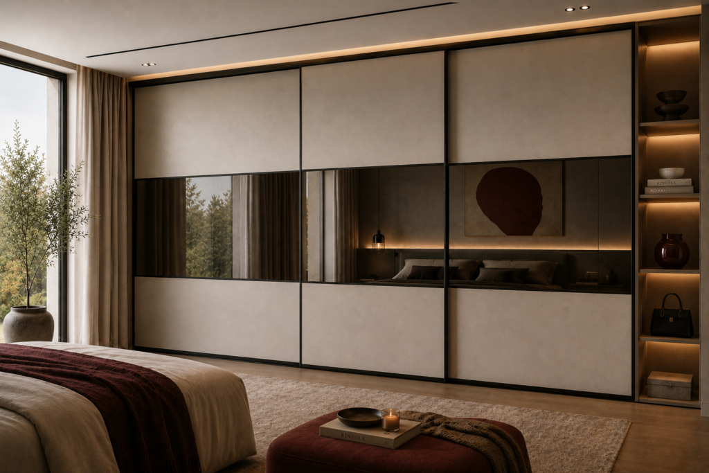 suured horisontaalse jaotusega liuguksed modernses magamistoas 1